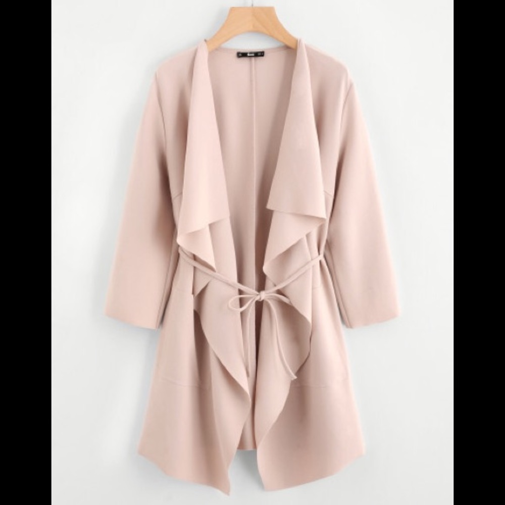 🌚Blush Draped Coat
